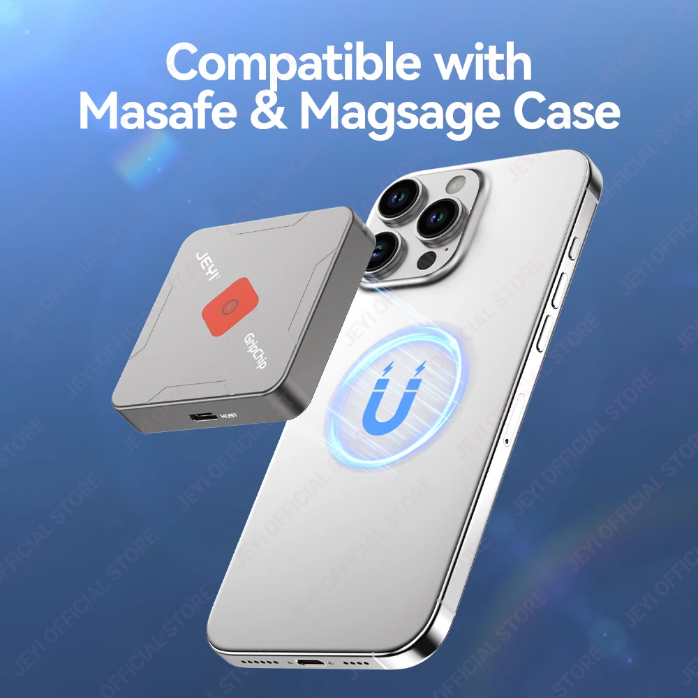 JEYI Magnetic M.2 2230 SSD Enclosure ssd enclosure with Magsafe for iPhone 16/15 ProRes, 8K/4K HD Screen Share, USB 10Gbps, 100W PD Charging