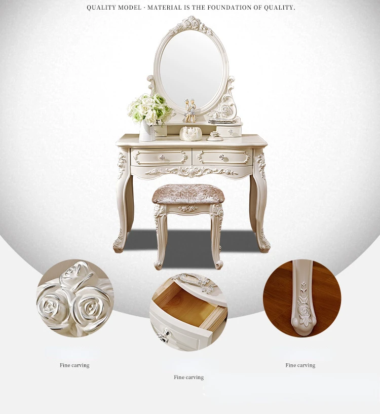 Dressing Table Makeup Vanity Dressers for Bedroom Makeup Vanity Desk Organizer Treasure Chest Girls Tocadores Comfortable Table