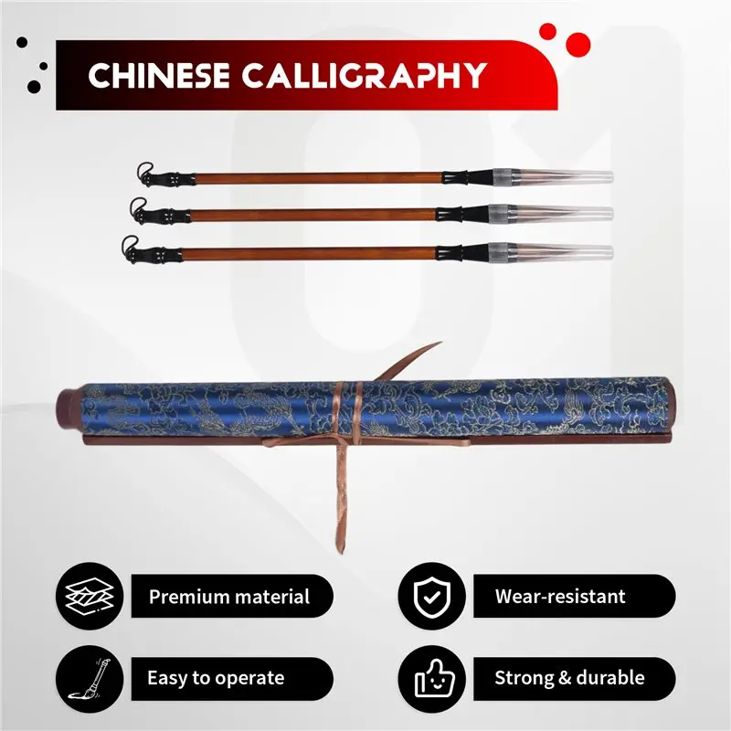 VO-잉크리스 중국 서예 세트 재사용 가능한 물 쓰기 마법 천 스크롤 전통 중국 서예 쓰기 펜