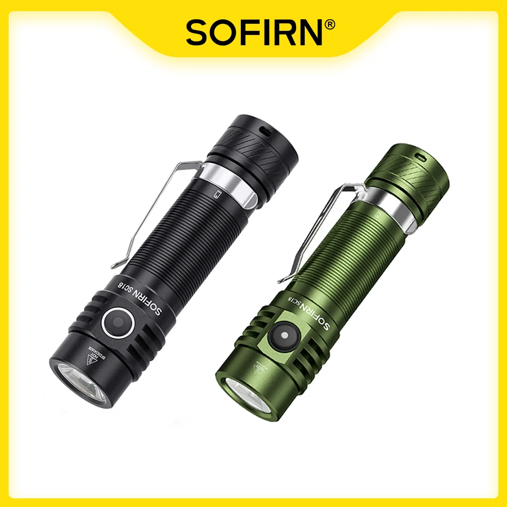 Sofirn SC18 SST40 LED 18650 antorcha 1800lm EDC linterna USB C recargable TIR óptica lente linterna con indicador de potencia