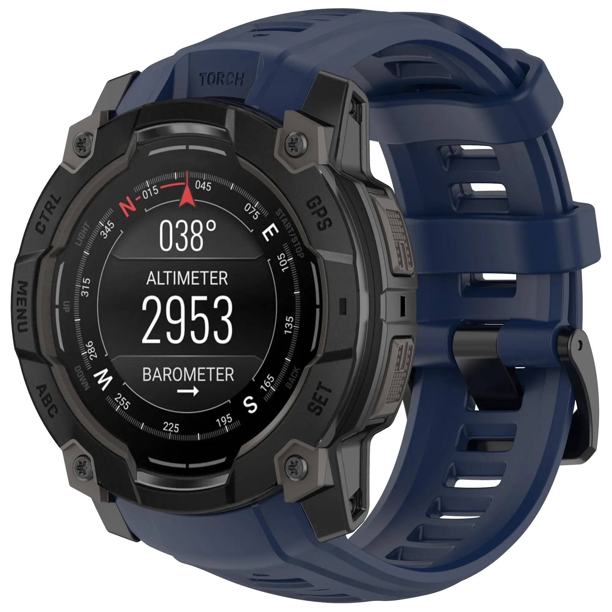 Atmungsaktives, sportliches Silikonschlaufen-Uhrenarmband für Garmin Instinct 3 45 mm 50 mm Solar/AMOLED – Detail 13