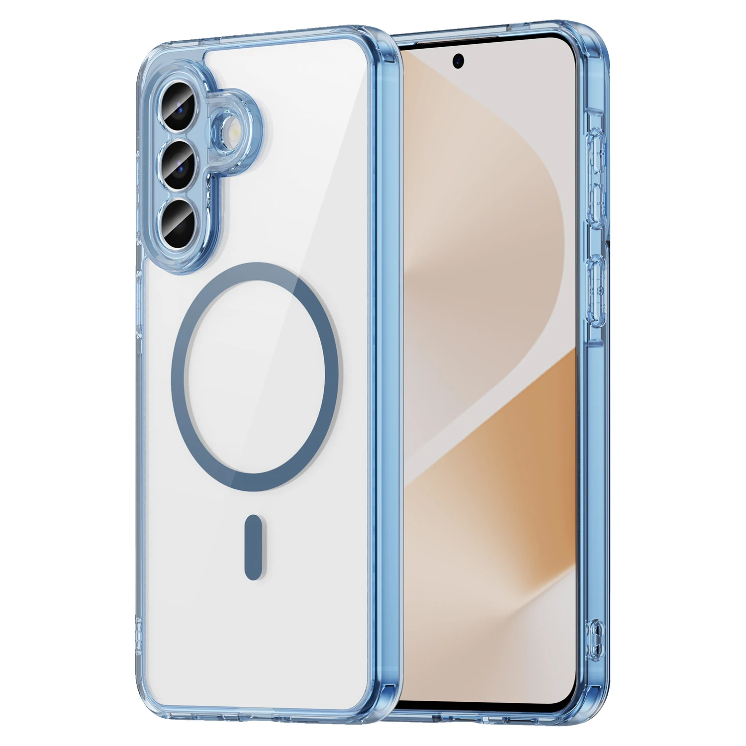 Magnetic Transparent Shockproof Phone Case with Soft TPU Frame