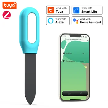Tuya Zigbee Sensore del terreno Umidità Temperatura Rilevatore di umidità Vita intelligente Assistente domestico Monitor in tempo reale per piante da giardino