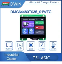 DWIN 3.5 Inch 640*480 Pixels Resolution Industrial Grade HMI IPS-TFT-LCD TTL/RS232 UART Serial Smart Display DMG64480T035_01W