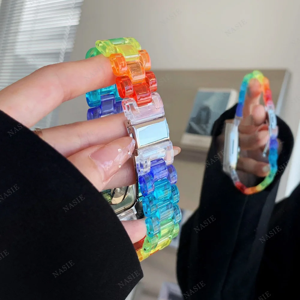 Colorful Transparent Resin Band - Elegant Bracelet