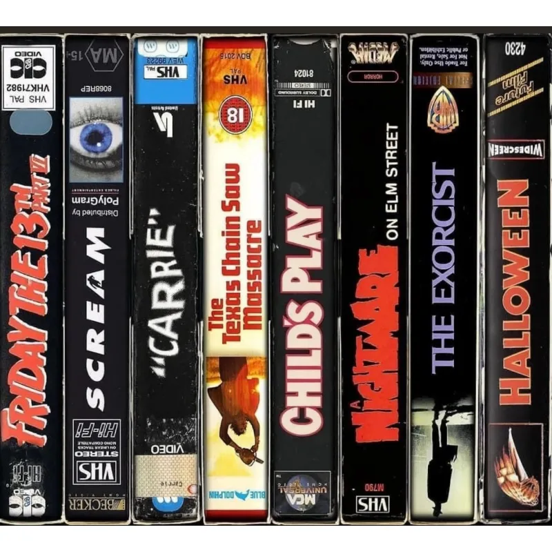 Horror Movie Themed Rug Nostalgic Retro Style Rug Vhs Case Themed Horror Rug Home Theater TV Room Decoration Carpet Boy room Mat 2