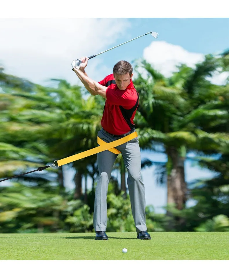 Golf Swing Trainer Golf Practice Physical Fitness Pull Rope Golf Twist Training Strap Strengthens Balance Swing Training Aid
