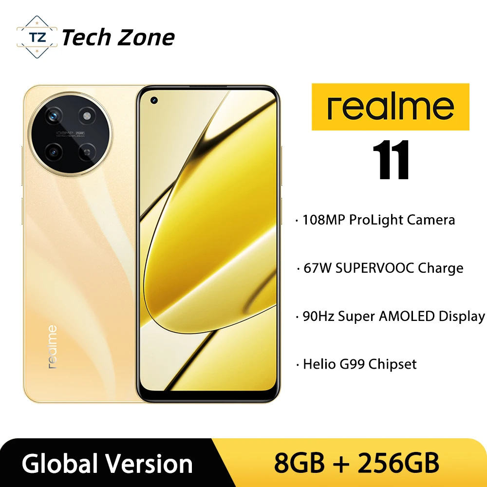 realme 11 108MP Camera 67W SUPERVOOC Charge Helio G99 Gaming Processor 90Hz Super AMOLED Display 5000mAh Battery