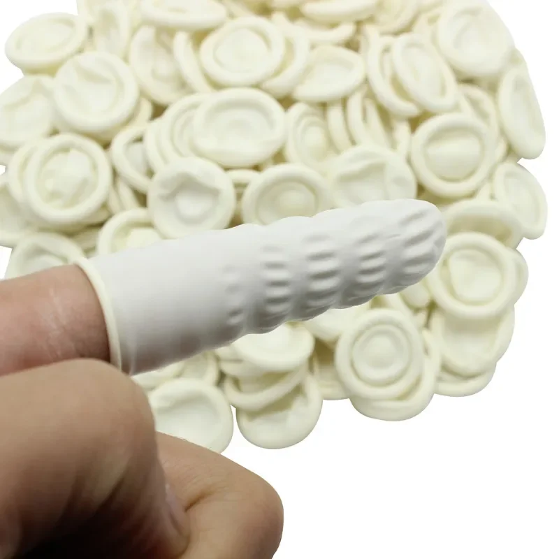 20/50pcs Natural Rubber Gloves Finger Cots Latex Fingertip Protective Disposable