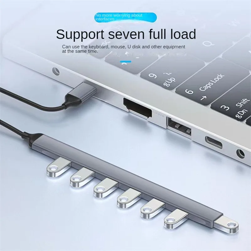 7-Port High-Speed USB-C Hub with USB-C PD for Laptops and MacBook Accessories