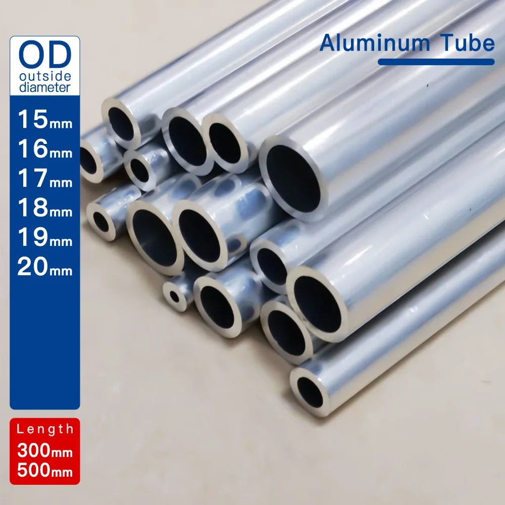 Aluminium Tube OD15-20mm length300mm 500mm Round Aluminum Alloy Pipe Straight Large outer diameter 6063 thickness0.5-7.5