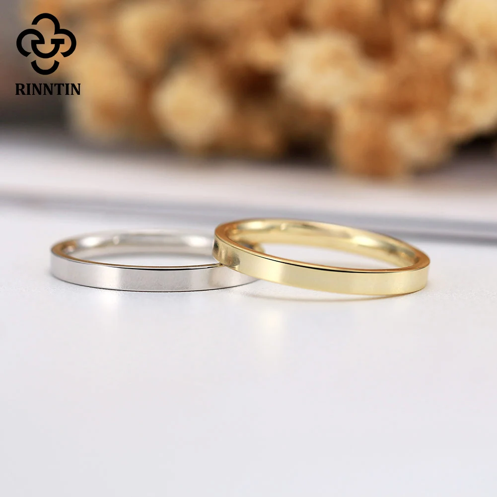 Rinntin 925 Sterling Silver 1mm 2mm 3mm Simple Wedding Statement Band Rings for Women Anniversary Stacking Finger Jewelry APR33 4