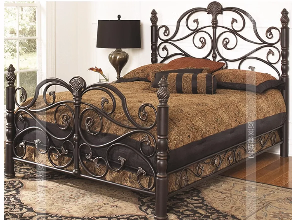 

Wrought iron bed Princess bed Iron bed Single double bed European vintage iron frame bed 1.5m bed frame