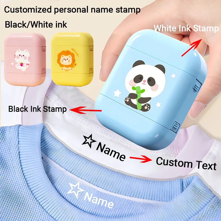 Double -layer black and white ink Student's Stamp Children's Name Seal Kindergarten Clothes Waterproof Name StickerStamp