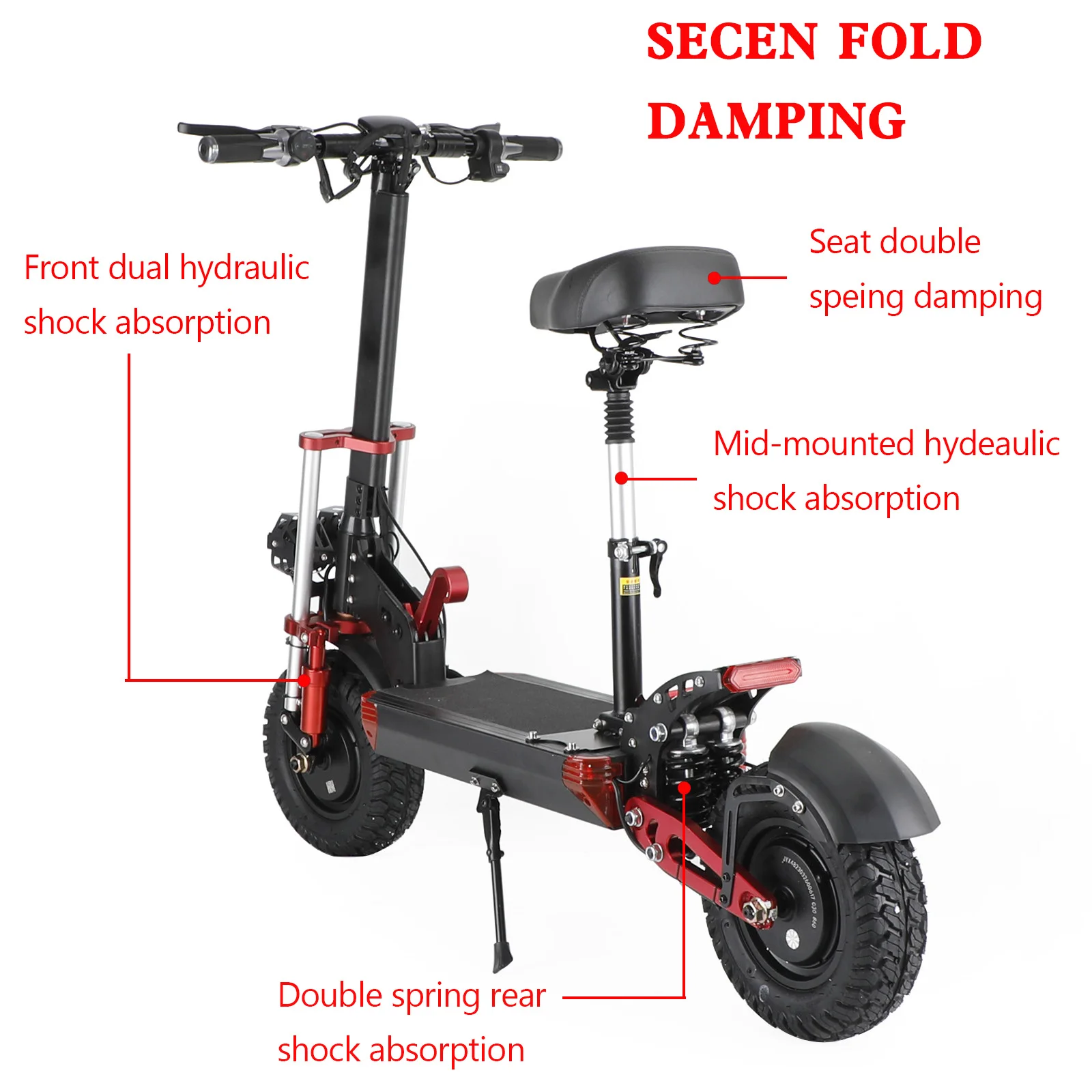 Artudatech 2000W Power Electric Scooter for adult With Seat LCD Display Screen Cruise Dual drive 12" tires