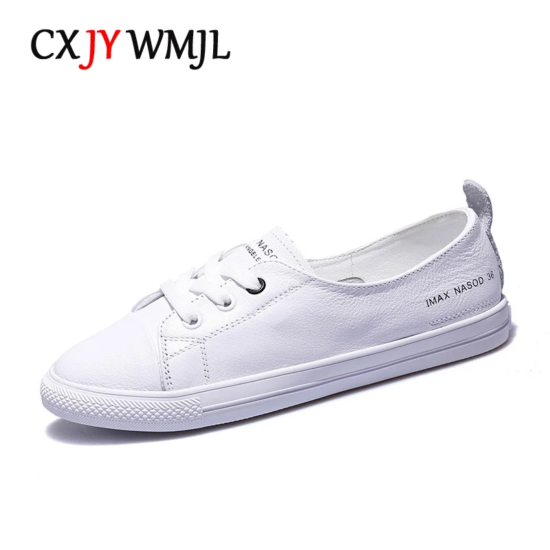 Genuine Leather Casual Sneakers for Women Plus Size Spring Summer Skate Shoes Ladies Vulcanized Shoes