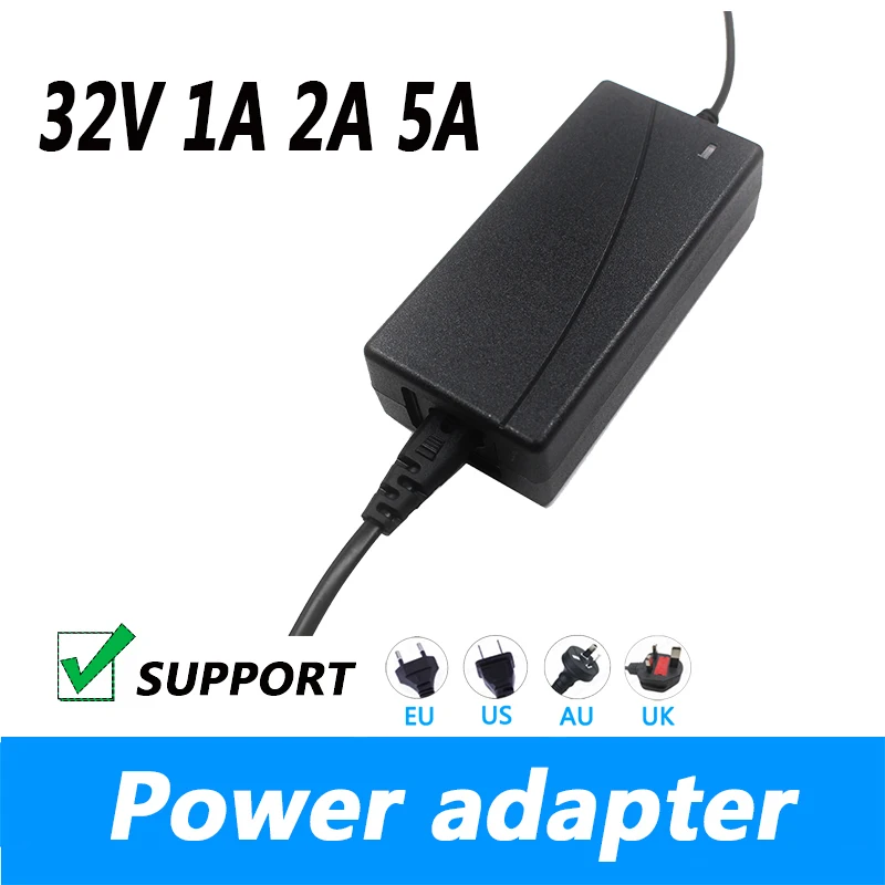 Fonte Universal do Adaptador da Alimentação Adaptador do Interruptor 32 v 1a 2a 5a 110v 220v C.a. à C.c. 3a 32 v 3a 5.5×2.5 mm