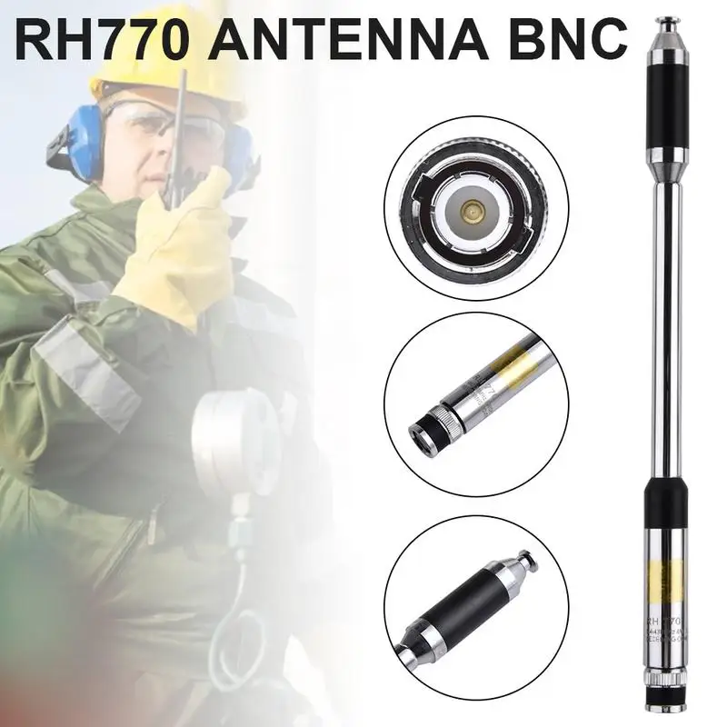 

RH770 Antenna BNC Walkie-talkie Antenna 144/430Mhz 3.0/5.5dBi 20W Telescopic Antenna HT/Scanner Walkie Talkie Radio