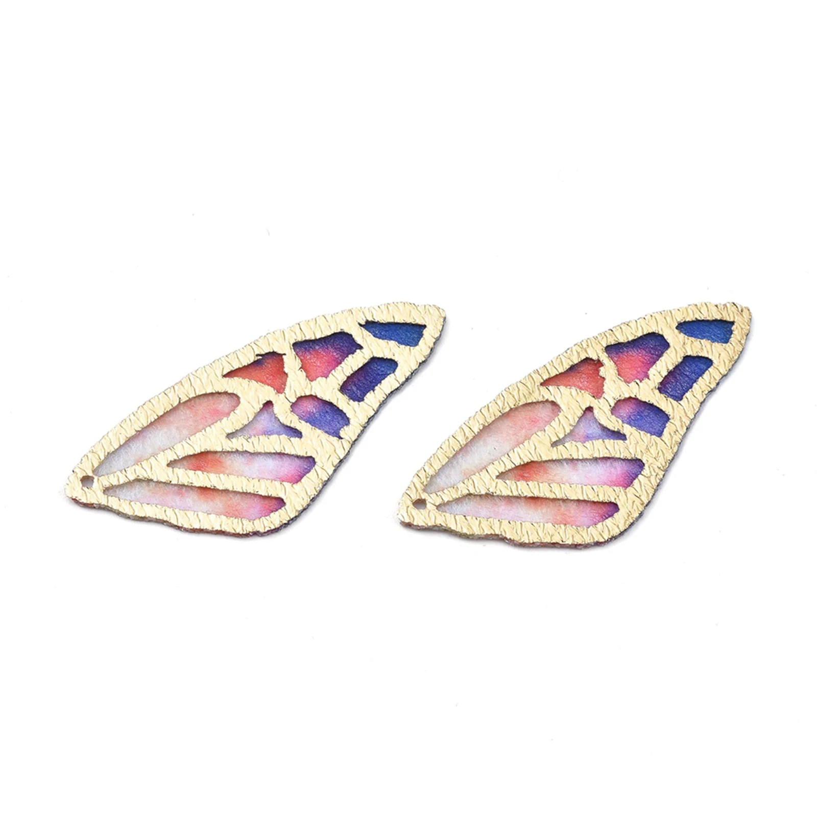 100pcs Butterfly Wing Charms Imitation Metal Cloth Pendants Colorful Fashion DIY Drop Earrings Jewelry Making Accessories