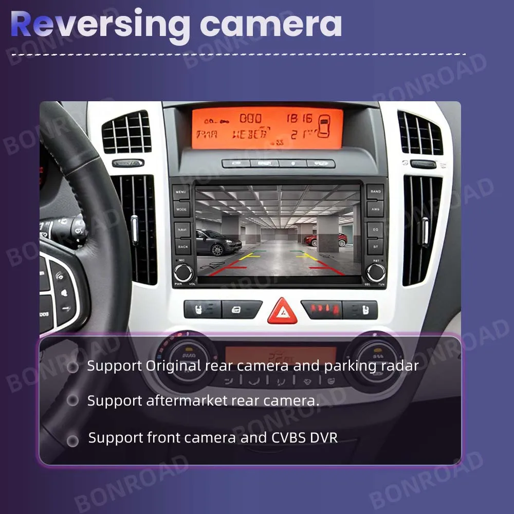 BONROAD Radio Multimedia para Auto con Sistema Linux de 7 Pulgadas y Pantalla Táctil para KIA Ceed 2007 2008 2009, Carplay Inalámbrico, Android Auto, Estéreo Inteligente para Auto con Bluetooth, Llamadas Manos Libres, Audio DSP, Radio RDS, Mirror Link, Reproductor de Youtube, Cámara Trasera, Reproductor de Audio para Auto 6