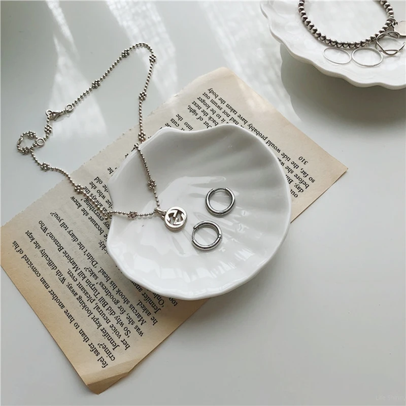 Shell Shaped Ceramic Plate Jewelry Storage Trays Dishes Ring Earings Plate Home Decorative Design jewelry tray