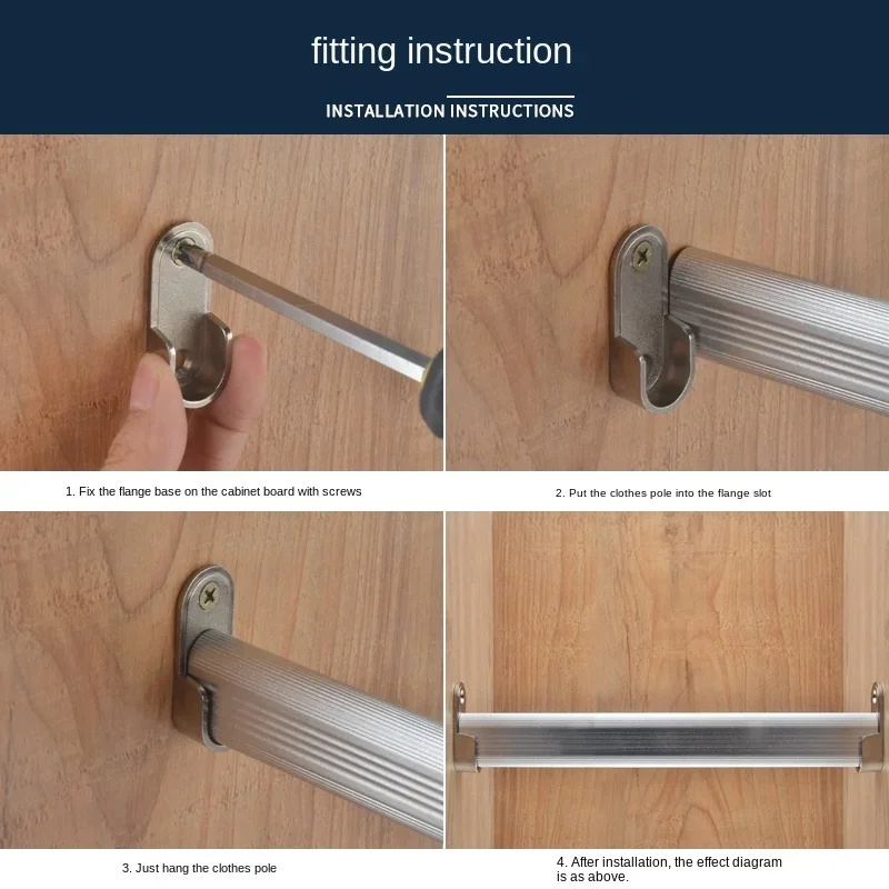 XPOOS 10 Pezzi Guardaroba Asta Di Supporto Con 20 Viti, Supporto Per Asta Appendiabiti, Aradio - Foto 6