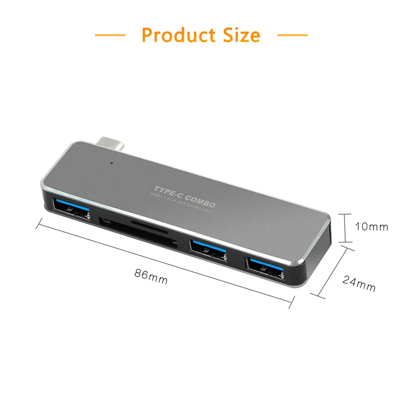 Leitor de Cartão Adaptador para Laptop e Macbook 5 em 1 Usb tipo c para 3 Usbc-hub Portas Usb c Tipo-c Dock Station Pro 2022 sd - tf - Image 6