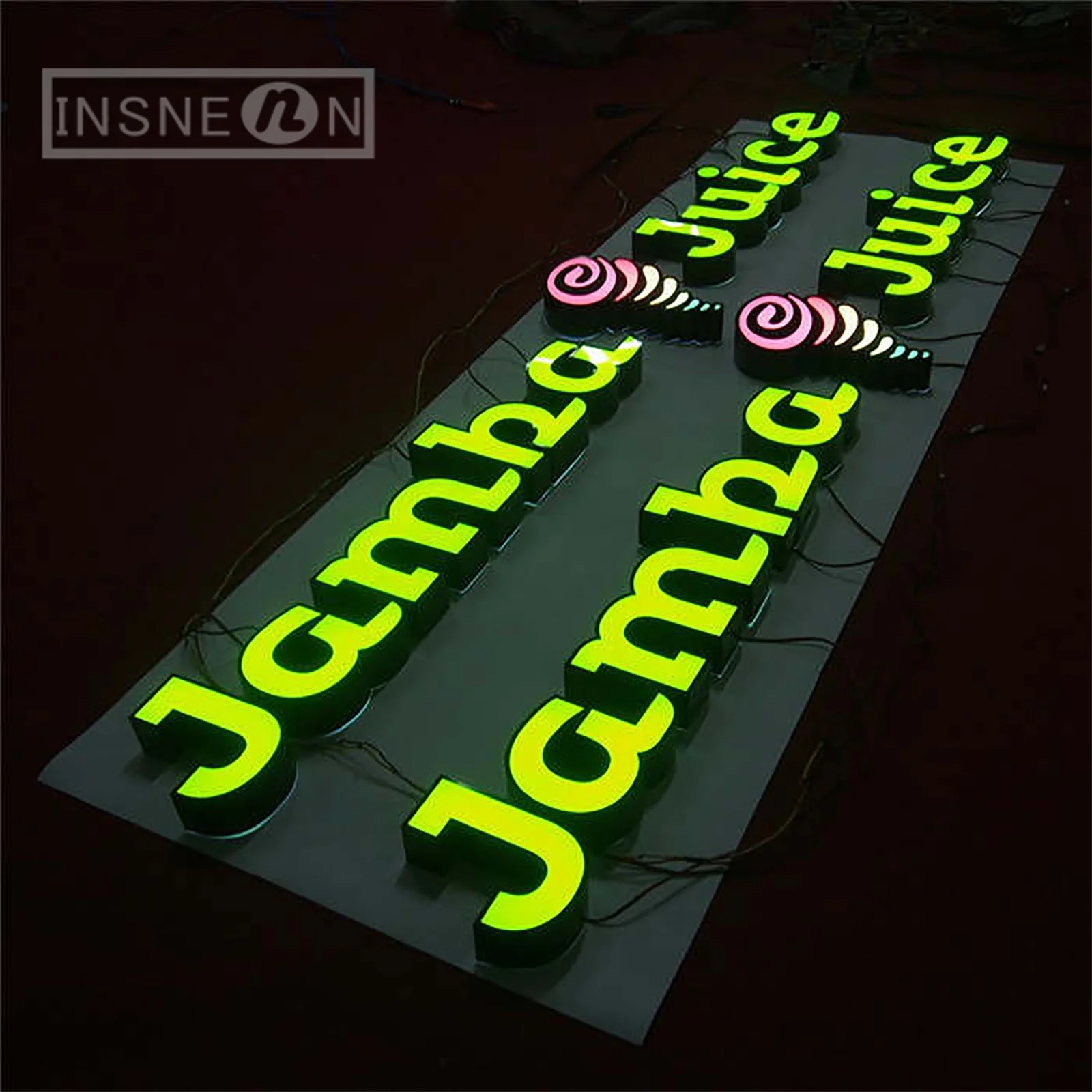 

Custom Outdoor Waterproof Signage Advertising Door Head Resin 3D Luminous Word Night Lighting LED Store Sign