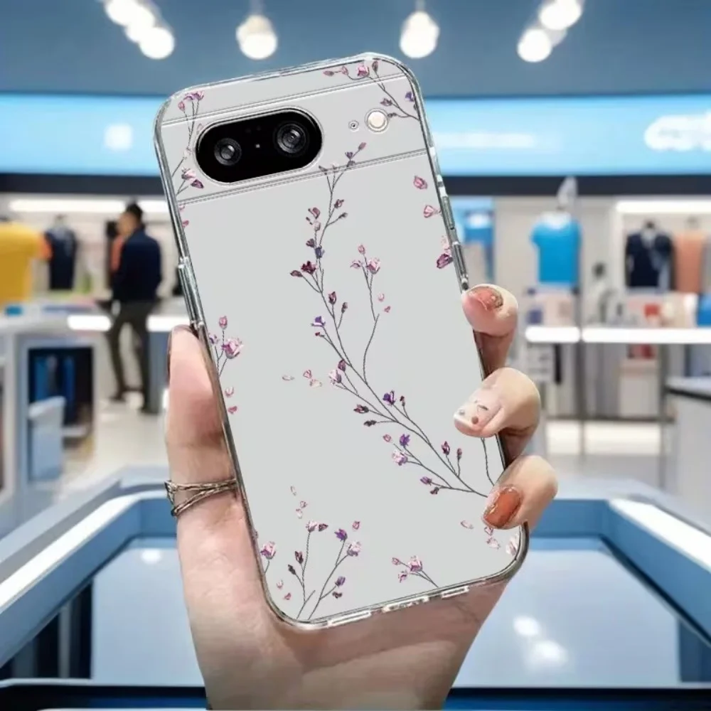 Elegant Transparent Floral Print Phone Case - Crystal Clear Lightweight Protective Cover