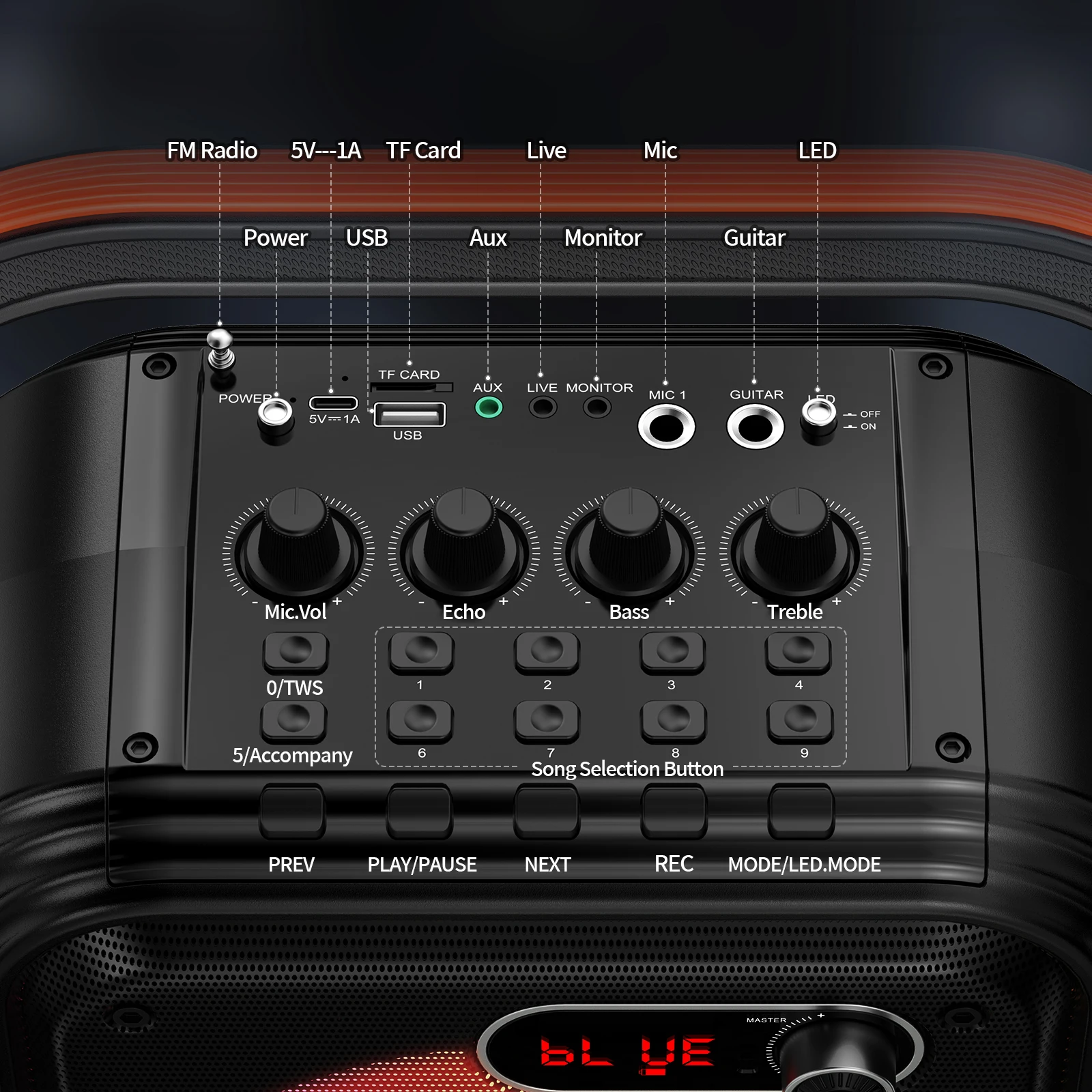 JYX Bluetooth Speaker, Wireless Speaker with Microphone, FM