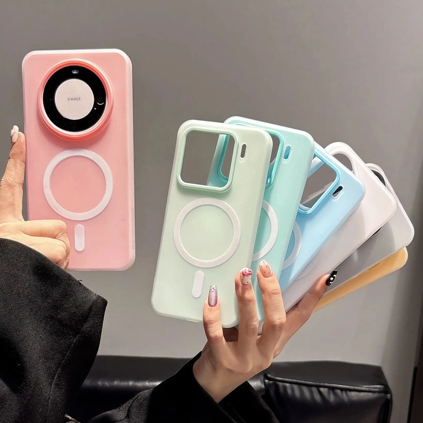 Matte Soft Candy Color 2-in-1 Magnetic Phone Case with Clear Frosted Cover