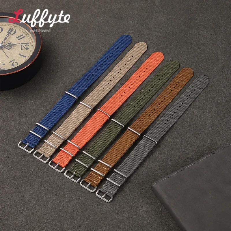 Durable Ribbed Nylon Watch Strap - Military-Style Watchband Accessory