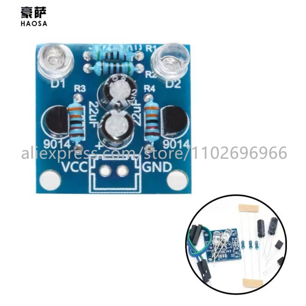1pcs Simple Flash Circuit Making 5mm Led Bead Flashing Diy Kit Flash
