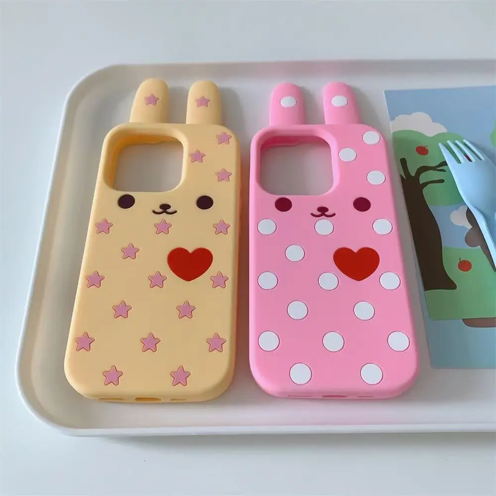 Love Heart Rabbit 3D Silicone Soft Phone Case