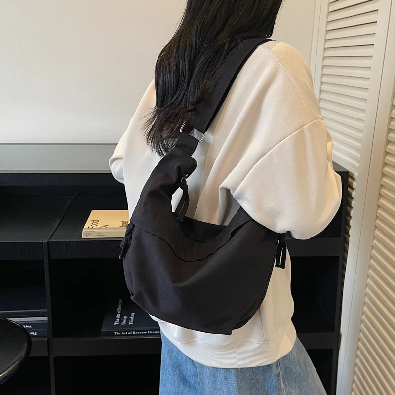 Canvas Underarm Bag with Adjustable Strap Crossbody Bags Dumpling Bags for Women Work Shopping Travel Daily