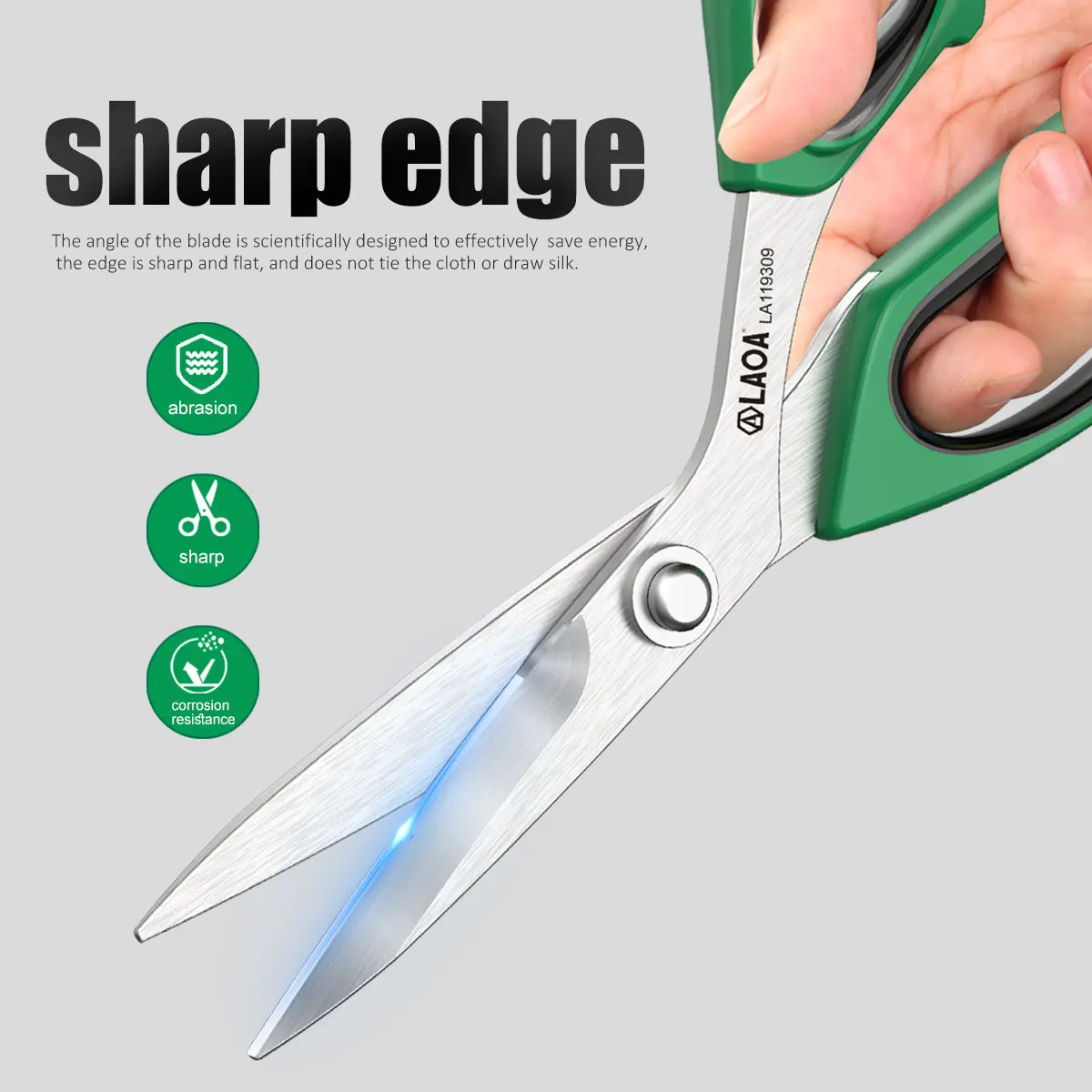 LAOA Household Scissors Fabric Leather Paper Multi-purpose Stainless Steel Tailoring Scissors 3
