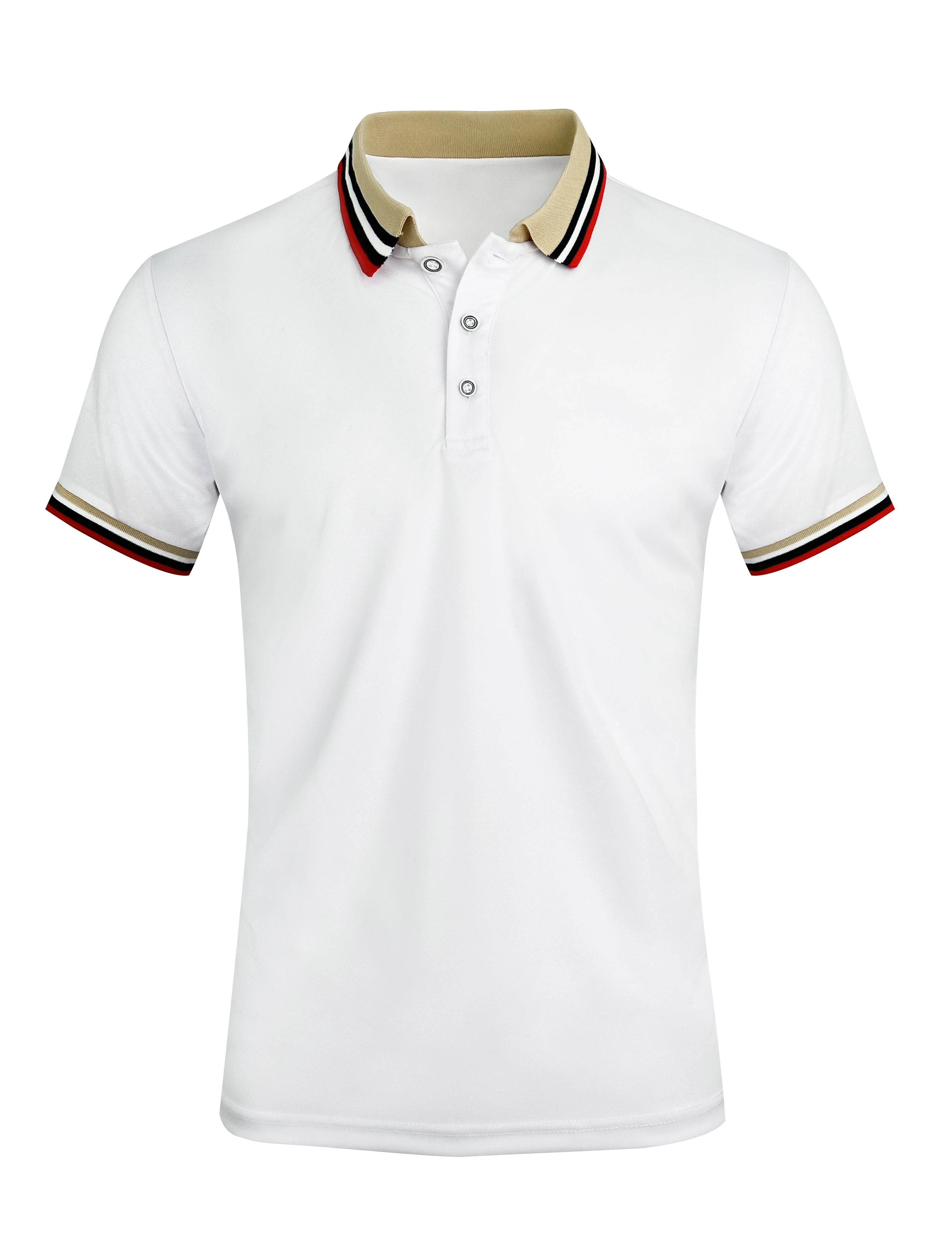 Männer Sommer solide lässig Büro atmungsaktive Baumwolle Polo-Shirt Modemarke männliches Geschäft hochwertige gestreifte Kurzarm Top – Detail 8