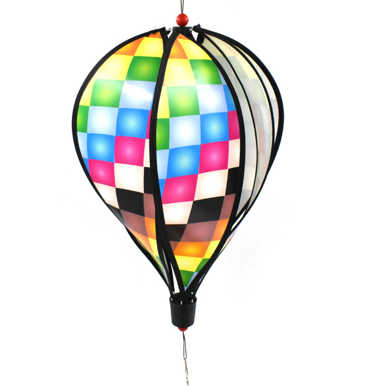 Hot Air Balloon Wind Spinner, Rainbow Kinetic Hanging Wind Twister Decoration