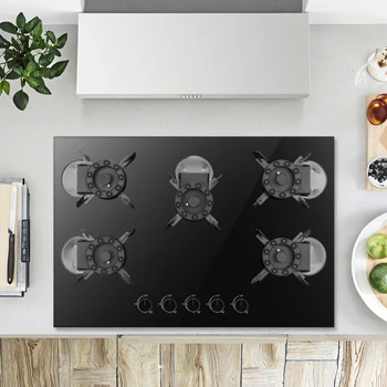 Professional Table Top Smart 5 Burner Built-in Tempered Glass Gas Stoves for Home Kitchens 1