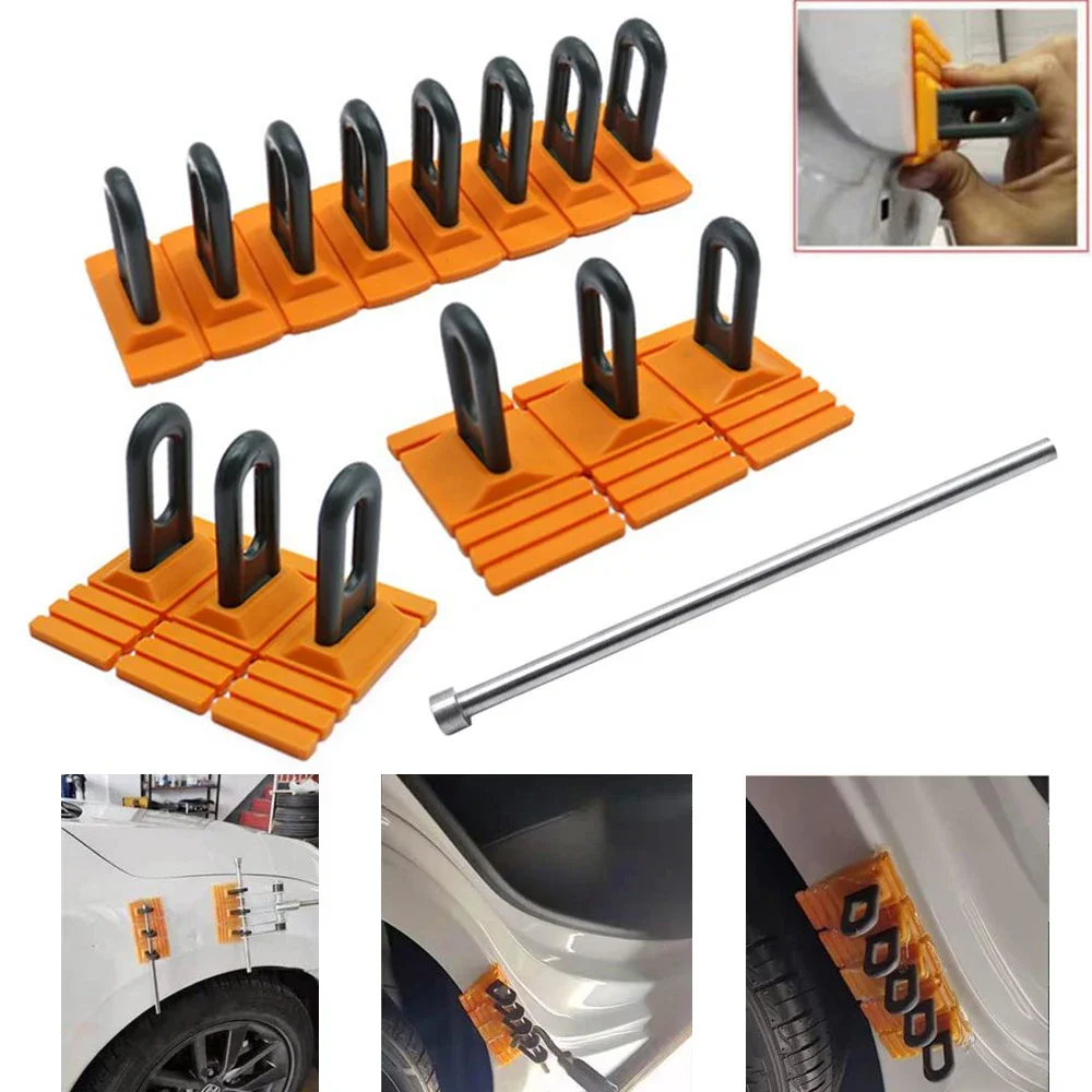 Professional Glue Tabs Dent Repair Kit Paintless Car Body Hail Damage Repair Universal Puller Tool Kit with Long Tabs And Bridge