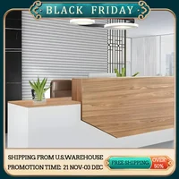 Modern Reception Desk with Counter Lockable Wooden Retail Checkout Counter, Office Receptionist Desk with Drawers Ideal 1