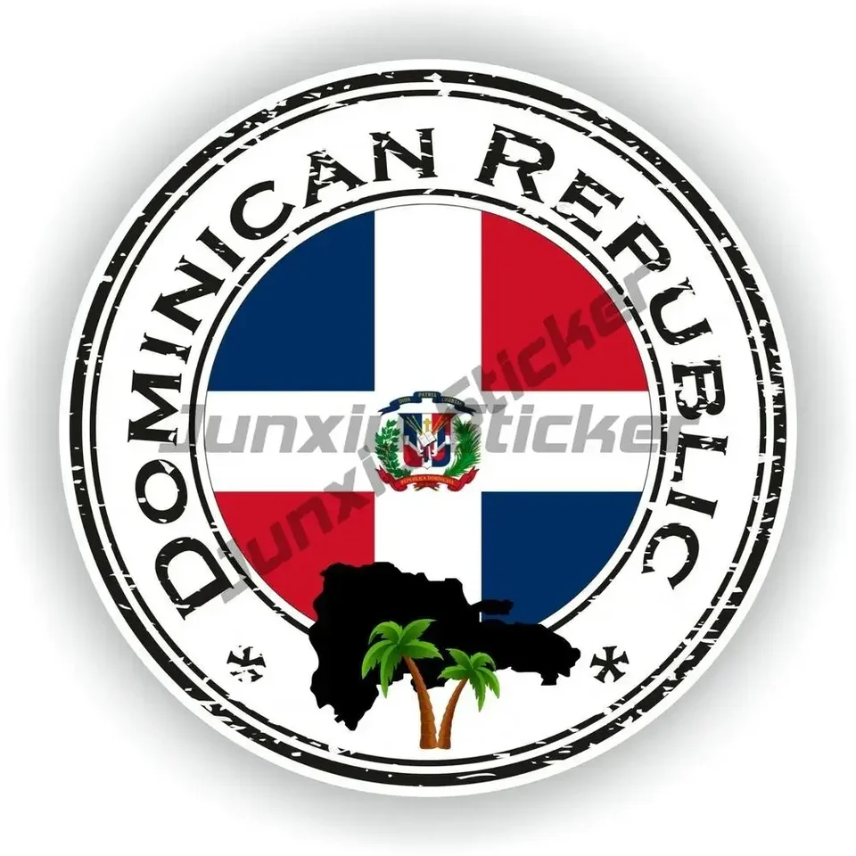 Dominican Republic Flag Stickers - Set Of 4 Vinyl Decals For Bumpers, Helmets, Cars & More