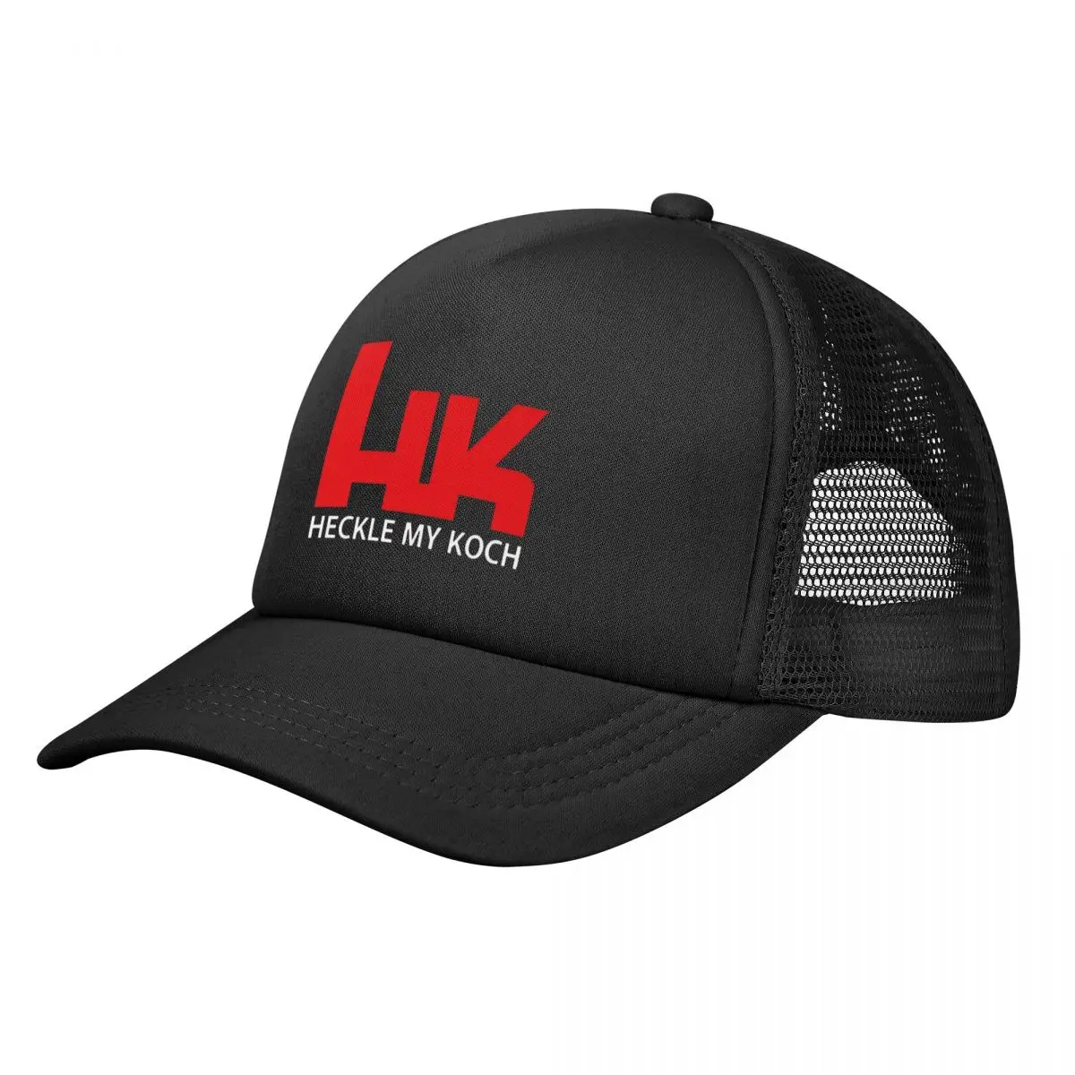 

Heckle My Koch Gun Mesh Baseball Caps Men Women Outdoor Trucker Worker Cap Hat Breathable Snapback Caps Dad Hat Winter