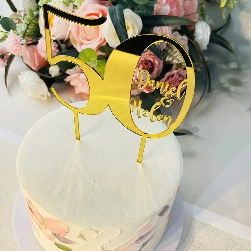 Personalized Spouses 50th Anniversary Cake Topper 25th Anniversary Name And Age Cake Topper