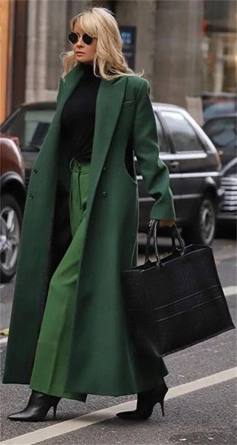 Cappotto donna verde scuro lana 1 pezzo Blazer doppiopetto inverno caldo  giacca spessa moda Streetwear Prom Custom Made - AliExpress
