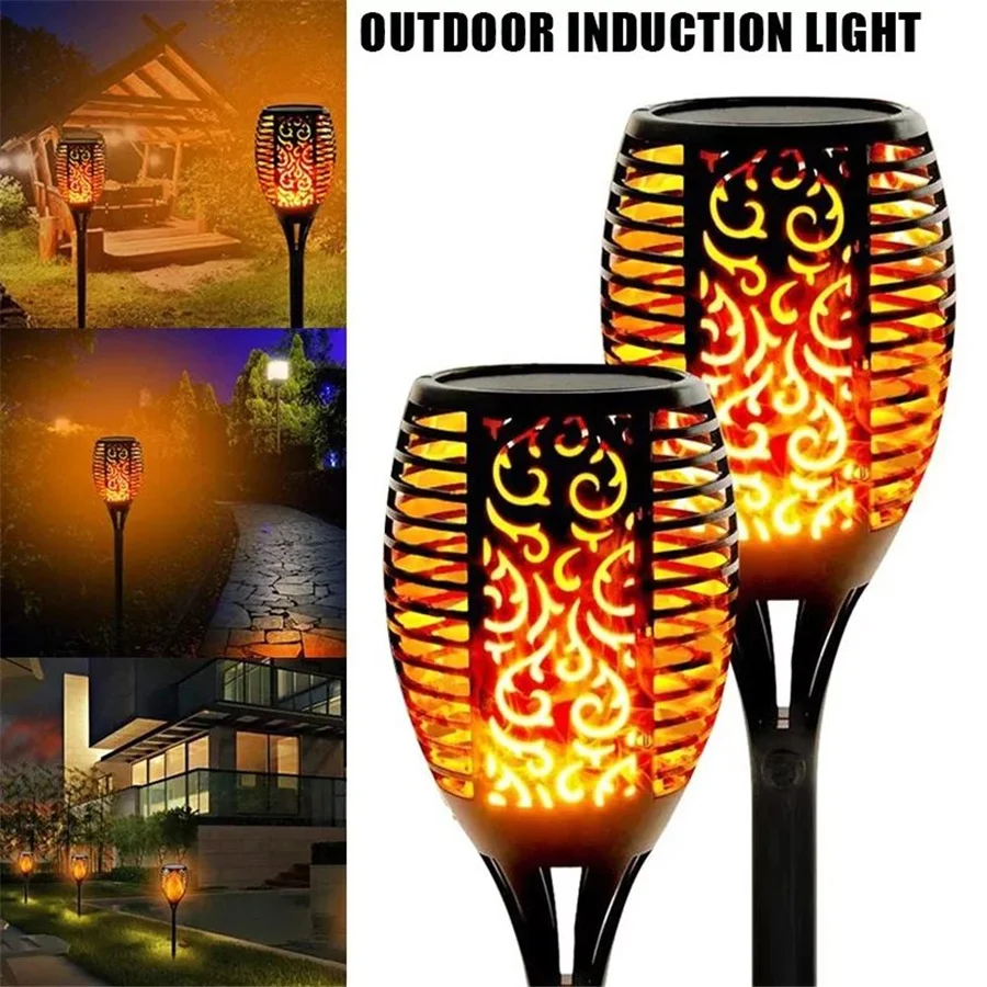 Outdoor Solar Lights 12LED Torch Patio Garden Dancing Flickering Flame Lamp IP65 Waterproof Landscape Lawn Lamps Path Lighting