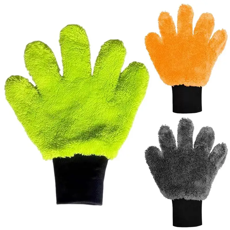 Car Washing Gloves No Scratch Wash Mitts for Detailing Cleaning Ergonomic Soft Automotive Polish Accessories Washing Gloves