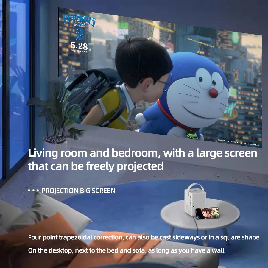 Latest 4K Home Ultra HD 5G Projector, Built in Android System, Built in Sound System, Supports Office and Entertainment