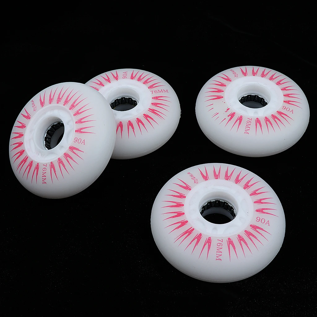 LED Lights Flashing Inline Roller Skating Replacement Wheels 4 Pieces 72mm 76mm 80mm Green Red Blue White