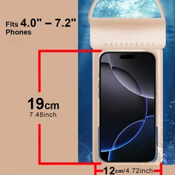 Ultimate IPX8 Waterproof Phone Pouch with Lanyard - Beach & Cruise Travel Essential (Gold L)